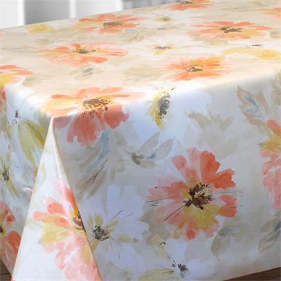 TOILE CIREE EN 140CM FLEUR BEIGE NEW 2026