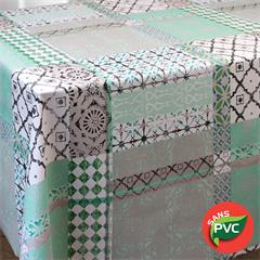 TOILE CIREE ECO-RESPONSABLE SANS PVC EN 137CM FAIENCE VERTE