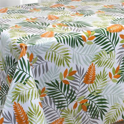 TOILE CIREE GIOIA EN 140CM FEUILLAGE FOND BLANC 80328550944196 -NF