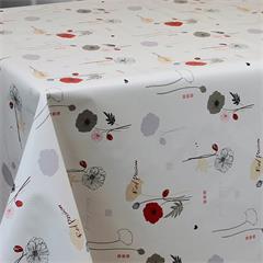 TOILE CIREE EN 140CM COQUELICOT FOND BEIGE - 8032855097371