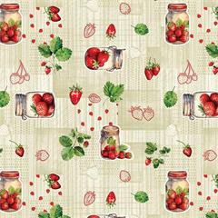 TOILE CIREE EN 140CM CUISINE FRAISE