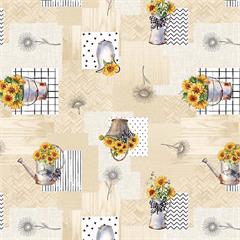 TOILE CIREE EN 140CM CUISINE TOURNESOL