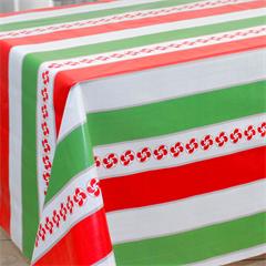 TOILE CIREE EN 140CM BASQUE ROUGE VERT