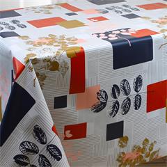 TOILE CIREE EN 140CM FLORAL FOND GRIS