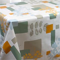 TOILE CIREE EN 140CM FLORAL GRIS BLEUTE