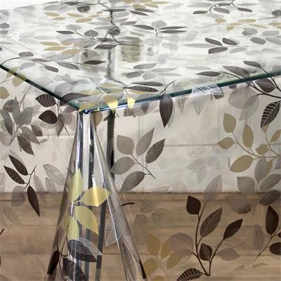 CRISTAL LUX LASER IMPRIME 55/100 EN 140CM FEUILLES OR ARGENT