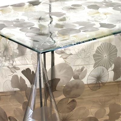 CRISTAL LUX LASER IMPRIME 55/100 EN 140CM NENUPHARS OR ARGENT