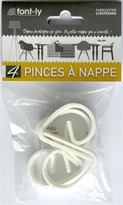 PINCE NAPPE PLASTIQUE BLANC X4